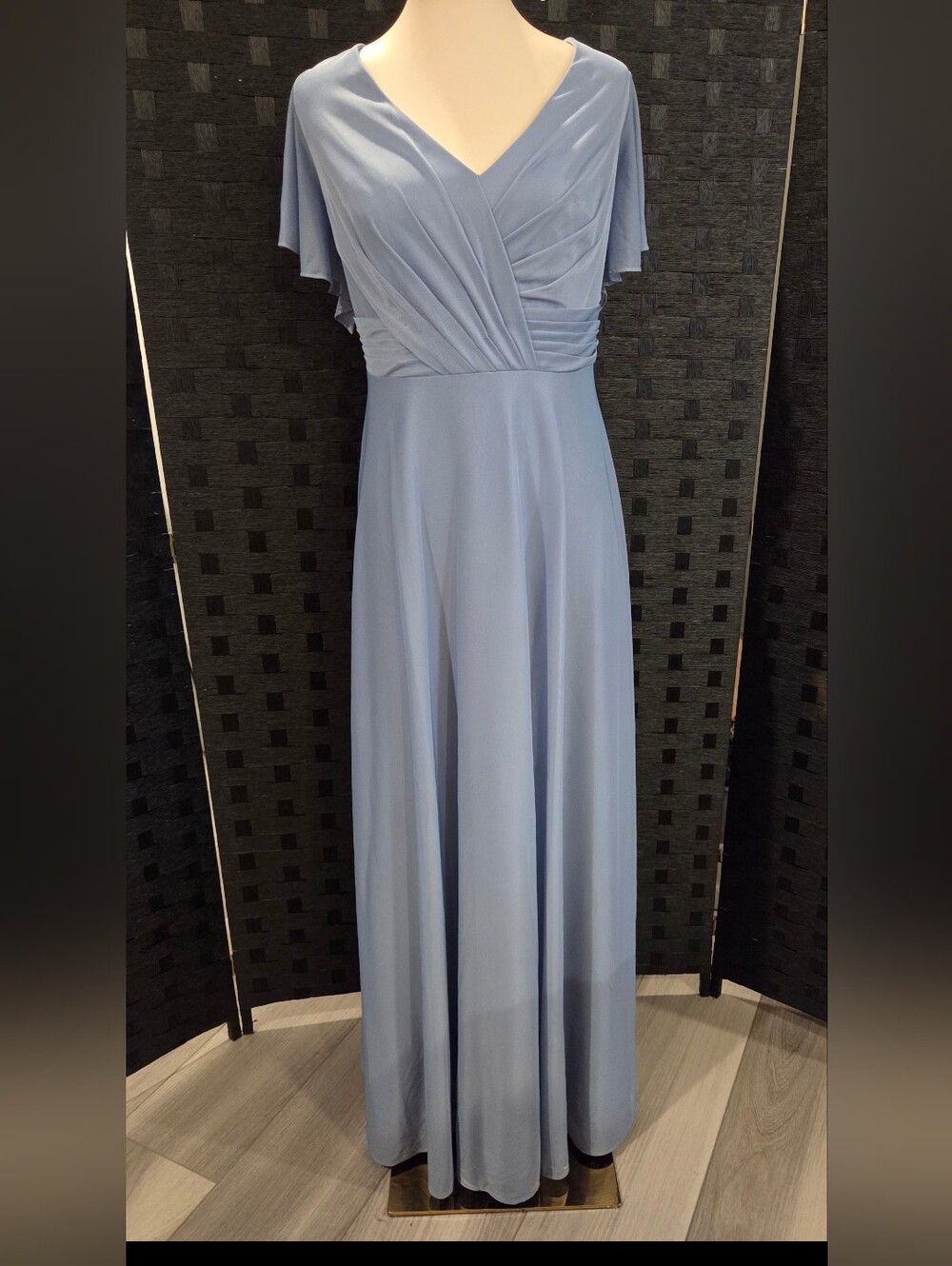 NWT JJ’s House Willa A-Line Flutter Sleeve Formal Bridesmaid Dress Blue